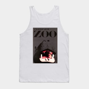 Visit the ZOO Warsaw Poland Hippo Advertisement Vintage Art by Swierzy Tank Top